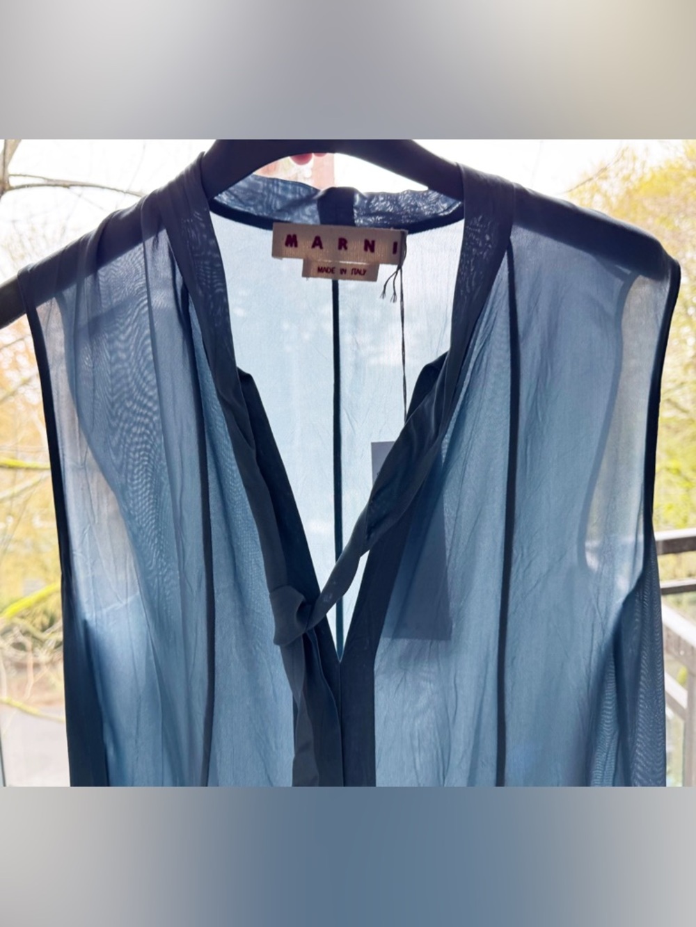 Marni Blue Asymmetric Creased Viscose Dress - Picture 12 of 17